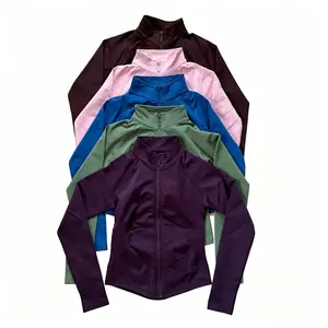 DFYNE Impact Seamless Zip-Up Jacket - Slim-Fit Mock Neck Running Top, High-Stretch Breathable Performance Training Jacket