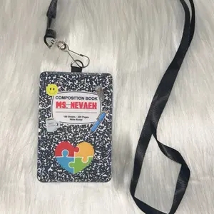Composition Book Id Badge Holder with Lanyard