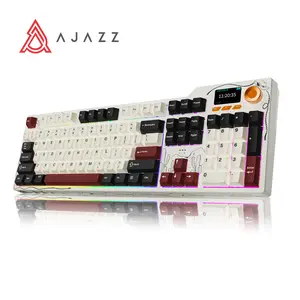 [New Year Sale] AJAZZ AK35I V4 Full-Size Wireless Mechanical Gaming Keyboard with Rotary Knob and Smart Screen Numeric Keypad. Ideal for Esports and Office Use. Customizable Keyboard. Creamy Keyboard.Christmas Gifts