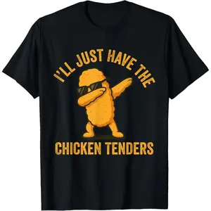 Chicken Tenders Dabbing Graphic Tee - Pure Cotton Menswear Top, Gifts for Men & Women, Trending