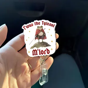 Twas the Tylenol Mlord Badge Reel, Funny Medieval Nurse Badge Reel, Frog Nurse Humor Gift, Fantasy Medical ID Holder, Healthcare Worker Gift