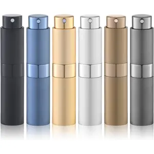 Perfume Atomizer Travel Refillable Bottle: Cologne Sprayer Portable for Men - Mini Spray Empty for Refill - 8ml Small Size Brown