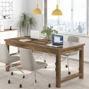 LITTLE TREE Modern Computer Desk, 63 x 31.5 inch Large Office Desk Computer Table Study Writing Table Workstation for Home Office