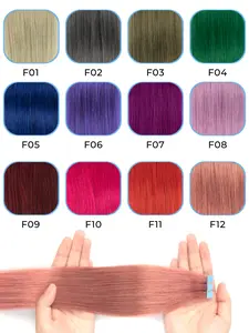 Mini Tape in Hair Extensions Human Hair Colored Invisible Tape in Human Hair Extensions Highlighted for Party Hair Accessaries Human Hair Extensions Highlights Victoria Secret Wear And Go Glueless For Holiday Festival Halloween Christmas Essentials School