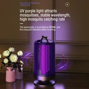 Flying Insect Trap for Gnats, Mosquitoes, Flies, Moths, Fruit Fly Traps for Indoor Outdoor, Rechargeable Mosquito Bug Zapper with High Powered for Home, Patio Lights Usb Led Plug