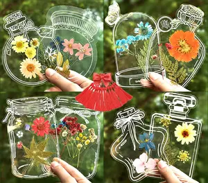Handmade DIY Bookmark Kit — Transparent Plant Specimen & Dried Flower Labels for Glass Bottles