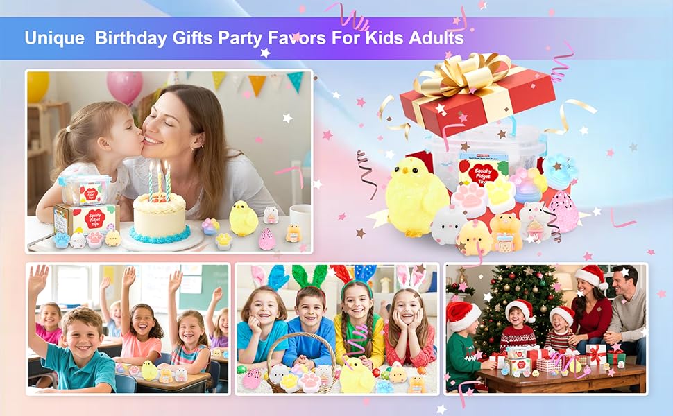 10 Pack Taba Squishies with Toy Box & Cute Stickers, Kawaii Squishy Stress Relief Toys Party Favors for Kids 4-8 8-12, Squishy Sensory Fidget Toys for Kids Birthday Xmas Gifts for Girls&Boys