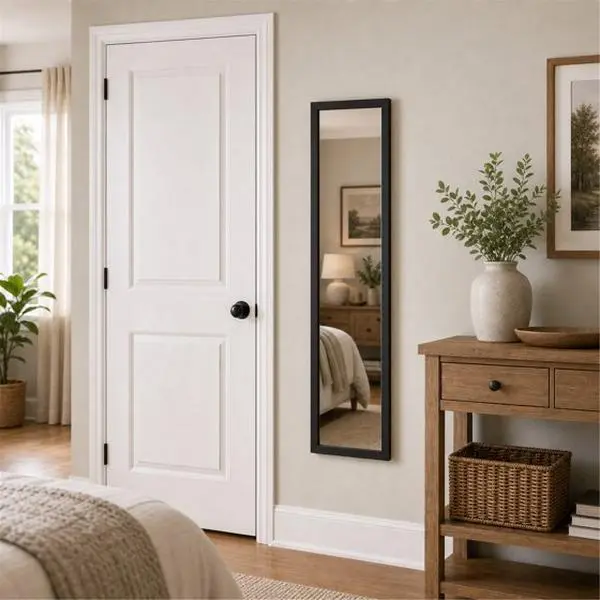 Mainstays 13 in x 49 in White Rectangle Full-Length Mirror