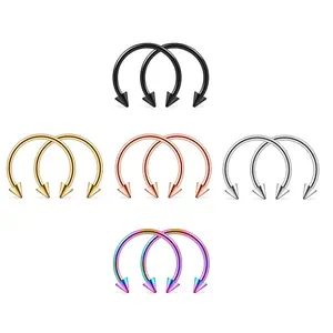 OIDEA Horseshoe Septum Ring Pack 16G 316L Stainless Steel Eyebrow Lip Cartilage Body Piercing Jewelry 10PCS Multi-Size Color