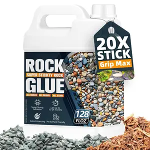 Rock Glue for Landscaping - 1 Gallon Mulch Glue with Grip Max for  Adhesion of Rocks, Gravel&Mulch, Long-Lasting , Fast-Drying & Weather-Resistant Gravel Binder for Pebble, Pine Straw