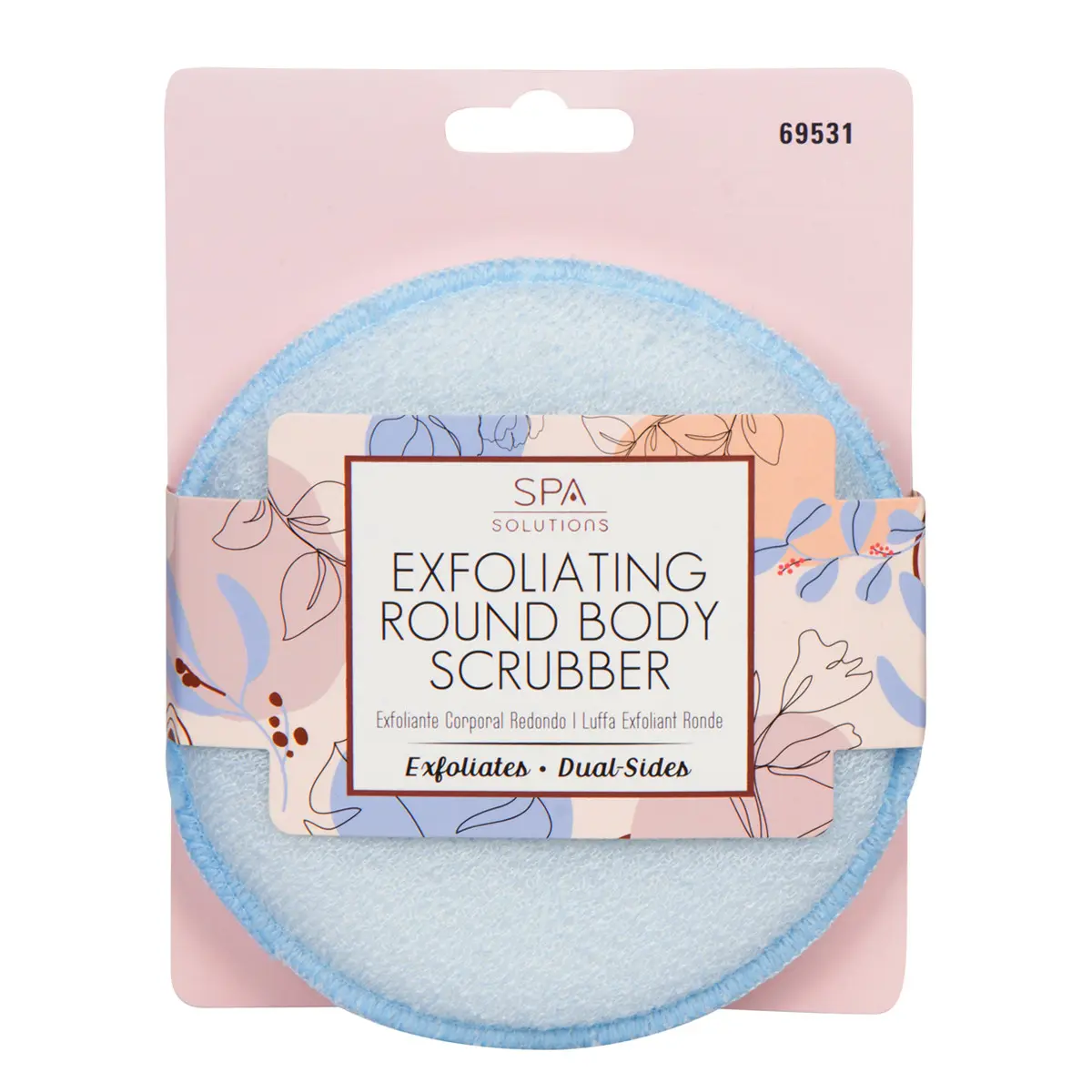 EXFOLIATING ROUND BODY SCRUBBER: BABY BLUE
