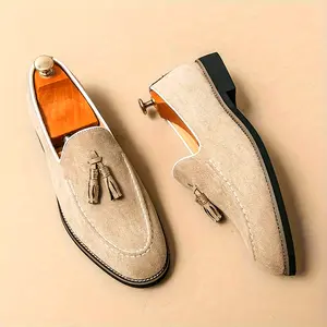 Men's Casual Tassel Loafers, Breathable Lightweight Slip On Shoes With For Business Office, Spring Summer And Autumn