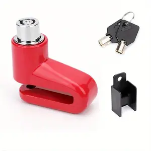 Waterproof Loud Two-Key Safety Disc Lock for Motorcycle, Bike, Scooters, Mountain Road Bike, Cycling Rotor Disc Brake Wheel with Anti-Theft Wheel Lock Padlock Motor Parts Accessories Security Lock