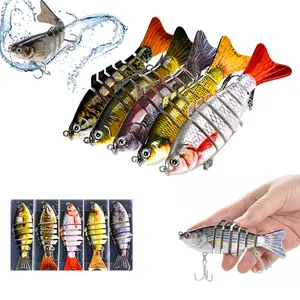 Fishing Lures Multi Jointed Fish Kits Slow Sinking Lifelike Swimbait for Bass Trout Freshwater Saltwater Crankbaits with Anti-Rust Hooks