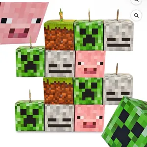 Unisex Pixel Block Candy Boxes (12PCS) - Kids' Birthday Party Favor Boxes for Festive & Party Supplies