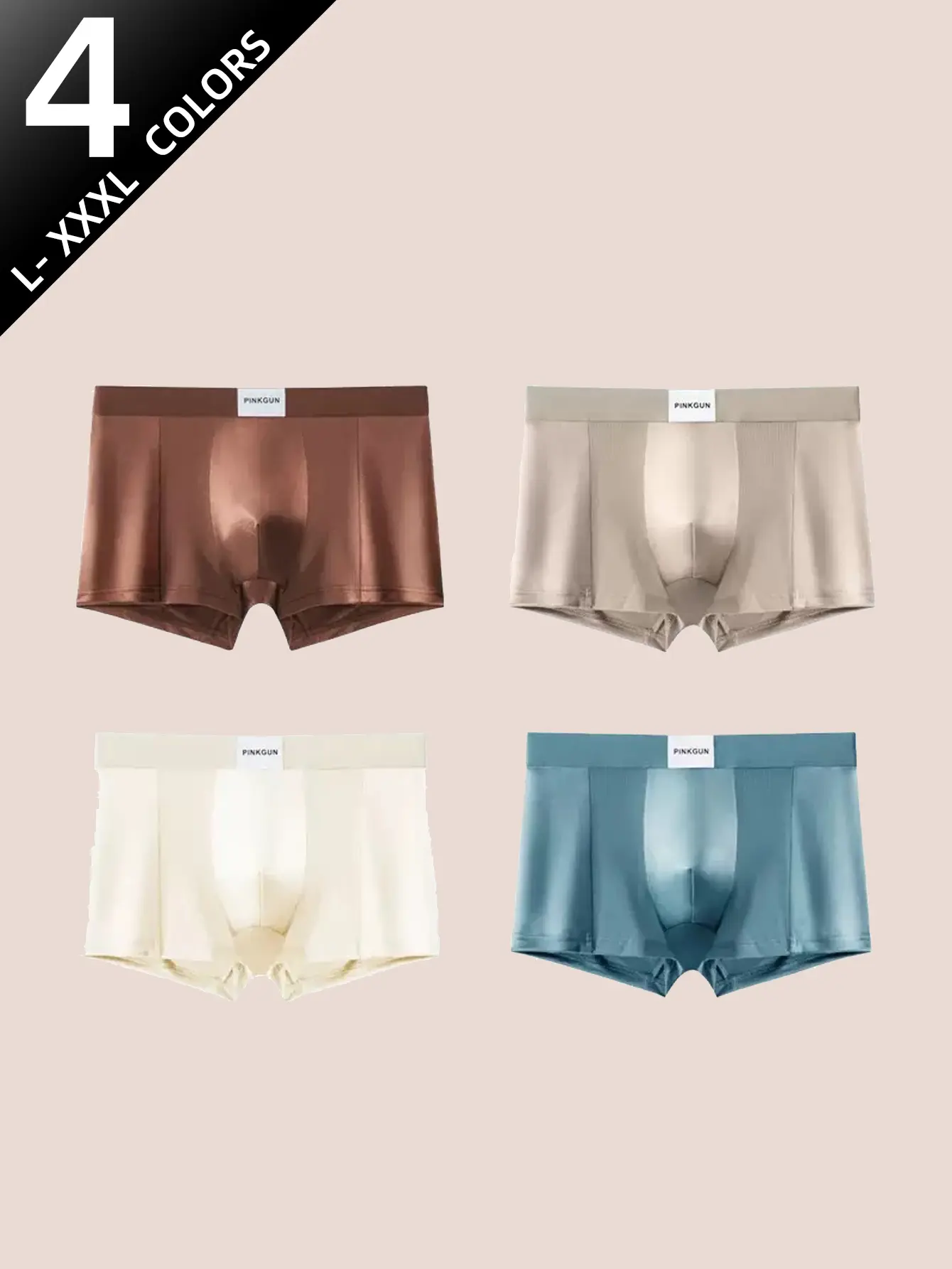 16PCS Men Luxury Satin Ice Silk Boxer Briefs, Seamless Cooling Breathable Underpants, High Elastic Wide Waistband Quick Dry Odor Resistant Boxer Shorts for Daily Sport Office, Size L-3XL