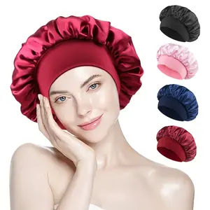 Satin Shower Cap - Breathable, quick drying, waterproof, cute design shower cap
