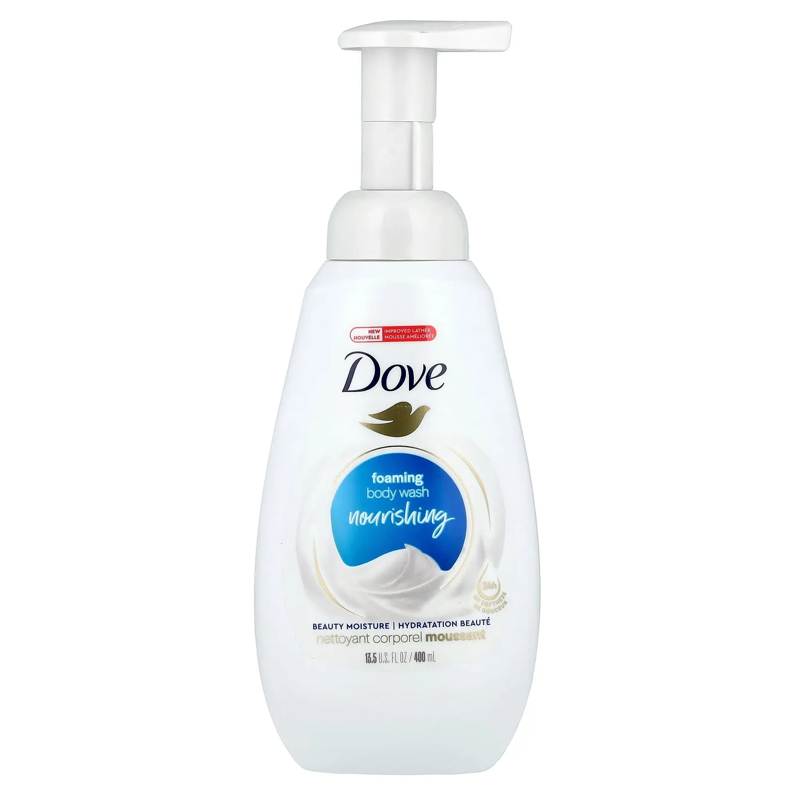 Dove Foaming Body Wash, Nourishing, 13.5 fl oz (400 ml)