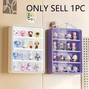 Wall Mounted Display Storage Box, Dustproof Collectible Figure Display Rack, Home Organizer for Anime & Collectors, Gift for Fans
