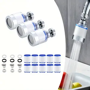 3Pcs/Set Sink Filter Water Faucet,Universal 360° Rotating Bathroom Sink Filter,Kitchen Faucet Water Filter,Removes Chlorine Fluoride Heavy Metals Hard Water for Home Kitchen & Bathroom,Hand Tools Kits