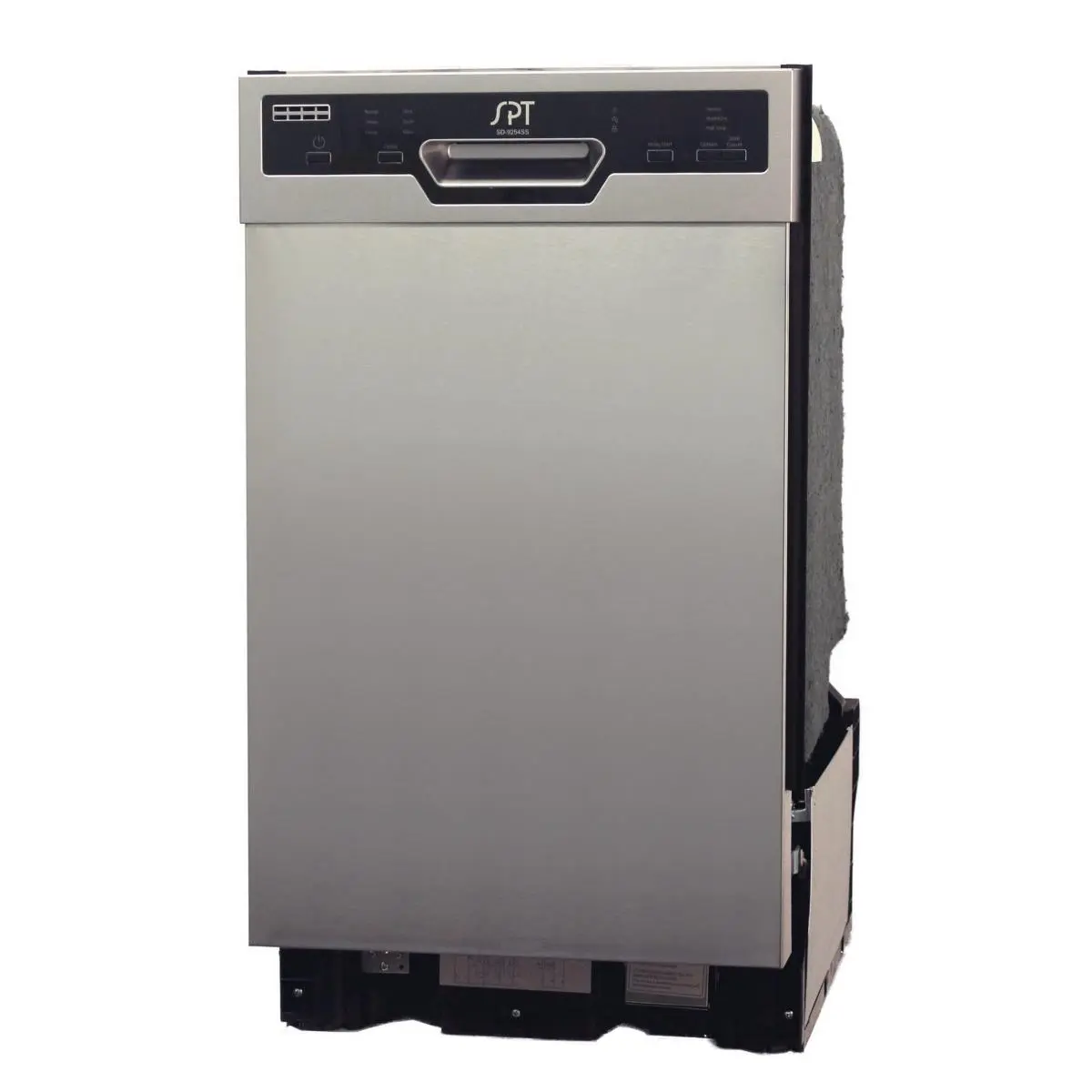SPT New 18 Inches Wide Built-In Home Dishwasher - 120V, 17.6 x 22.6 x 32.4 in, Energy Star, Stainless Tub, Heated Drying, Timer, Alarm, Silent Operation, Glass Cleaning Compatibility, Normal Functionality