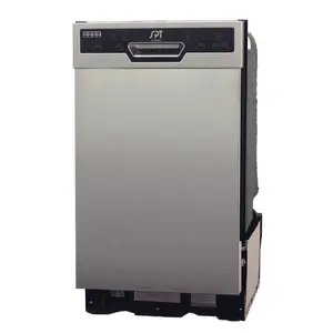SPT Energy Star 18 in. Built-In Home Dishwasher with Heated Drying, Stainless Tub, Timer, Alarm, Silent Operation & Glass Cleaning Compatibility
