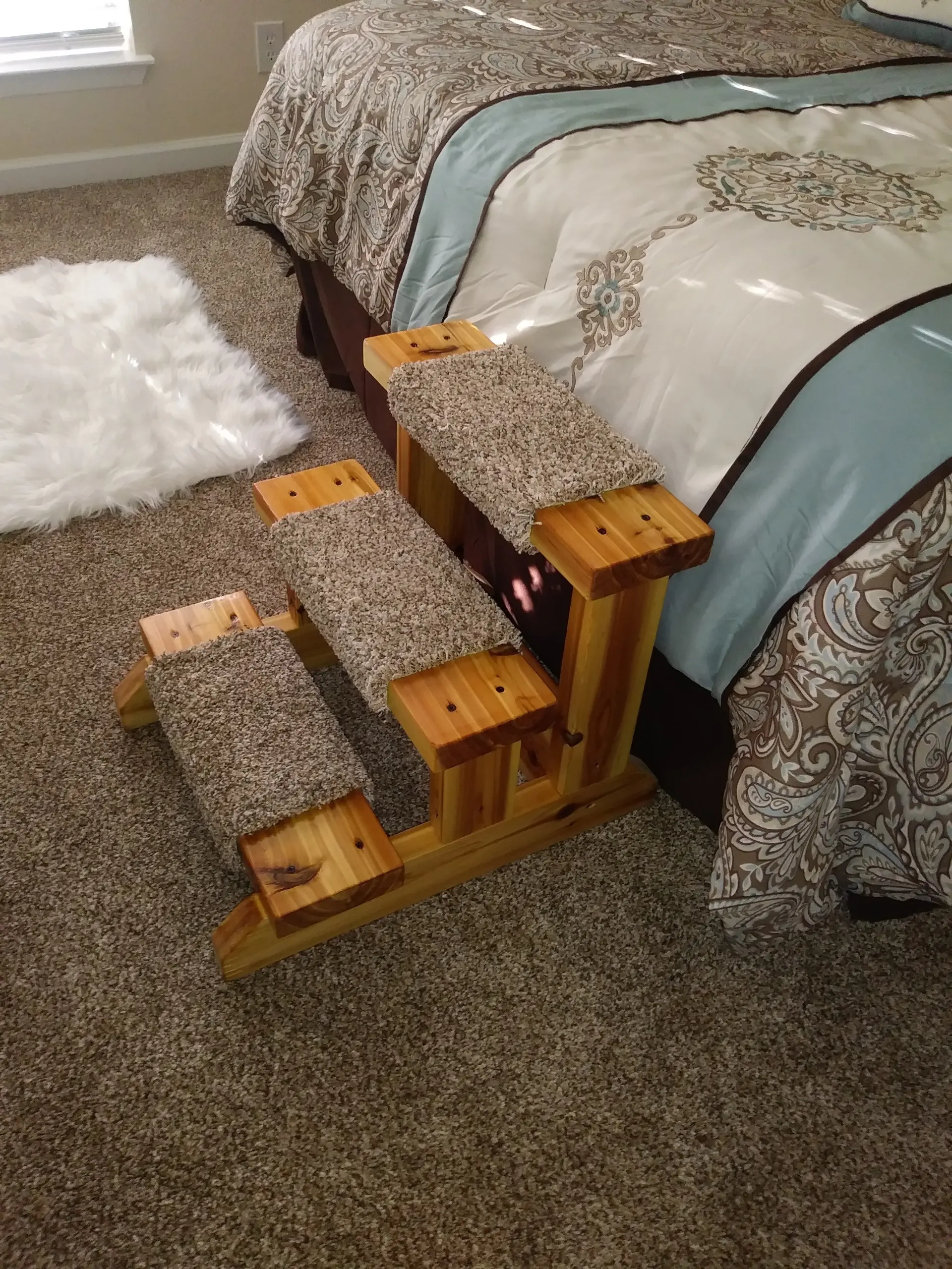 Customizable Solid Wood Bedside Stool with Clear Polyurethane Cedar or Painted Solid