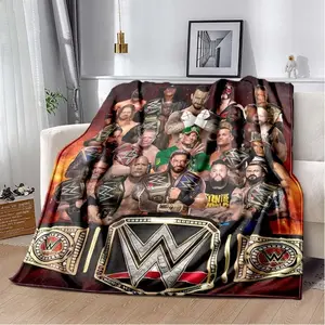 Wrestling Entertainment WWE Printed Comfortable Soft Blanket Home Fashion Sofa Bed Living Room Warm Portable Travel Gift Blanket   Thin Blanket Dream Workshop