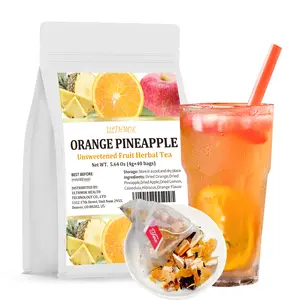 Orange Pineapple Fruit Tea 4g*50bags Dried Apples Lemons Hibiscus Flavored Tea Bags Easy Brew Cold Hot Easter Basket Stuffers