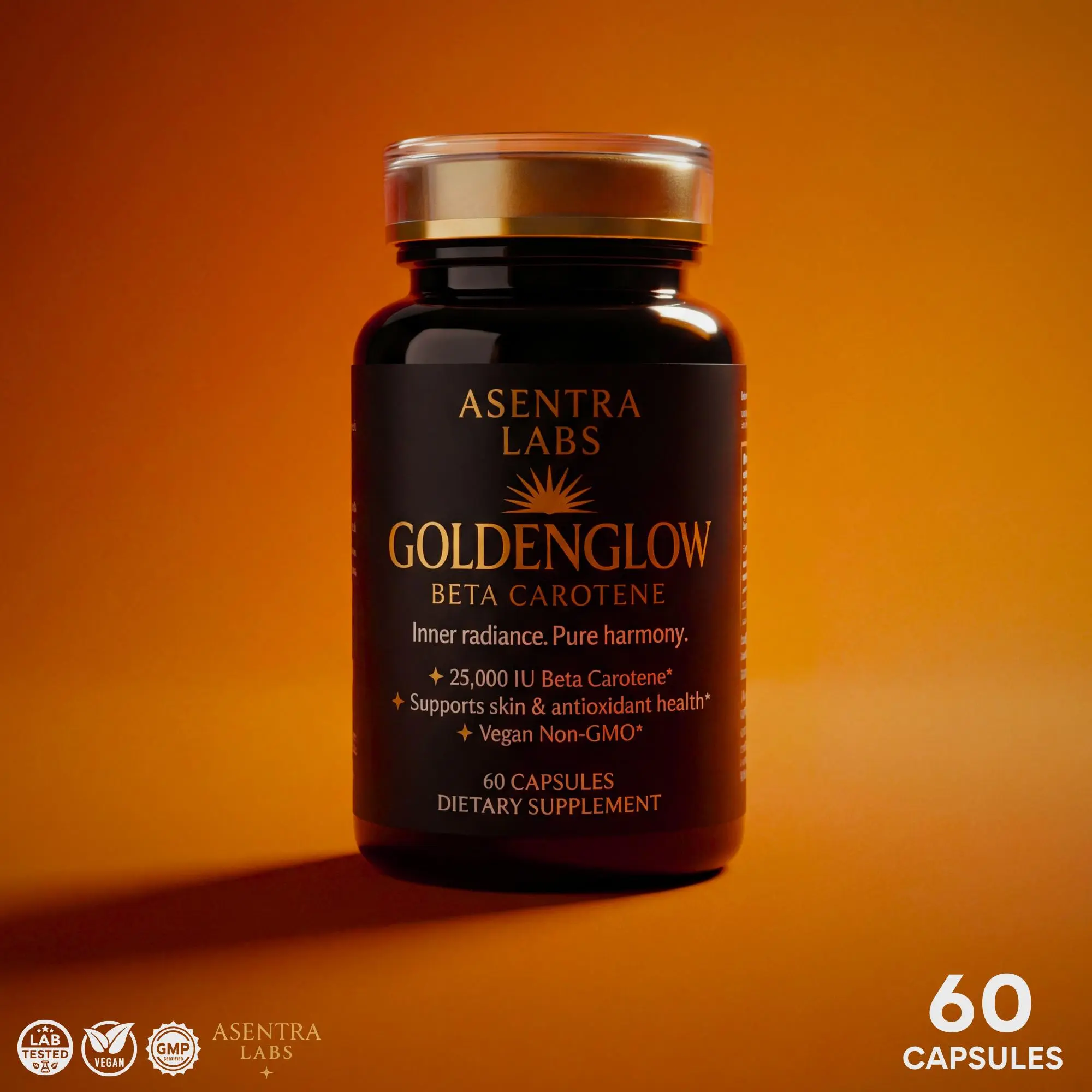 GoldenGlow – Skin Glow & Antioxidant Protection Beta Carotene 25,000 IU