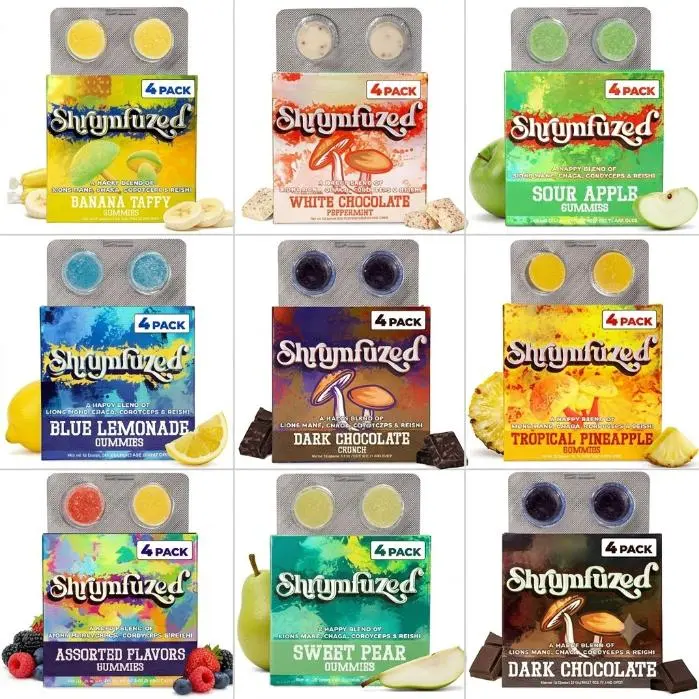 🔥 HOT SALE 51% OFF  Shrumfuzed Gummies – Choose Your Flavor – 4 Pack | Banana Taffy, White Chocolate Peppermint, Sour Apple, Blue Lemonade & More