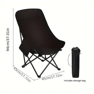 Portable Heavy-Duty Oversized Metal Frame Folding Outdoor Chair with Side Cup Holder, Storage Bag for Camping, Tailgate; Foldable Chair for Fathers Day Gift, Folding Chairs
