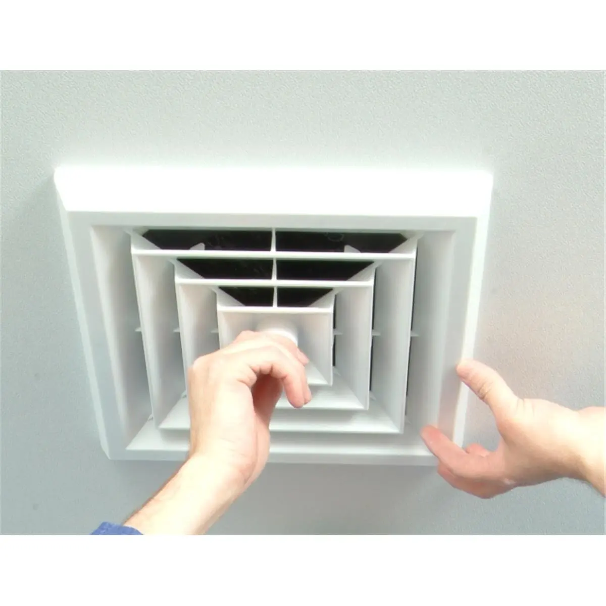 212 MAIN Paintable Havaco Quick Connect White Square Ceiling Diffuser with Custom Graphics, 8 in. Boot, Won't Dent or Rust