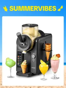HiCOZY F3 Slushie Machine & Ice Cream Maker, Slushy Machine for Home, No Ice Needed, Self-Cleaning, 5 Presets for Soft Ice Cream, Spiked Slushie, Cold Drink, Milk Shake, and More