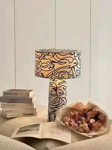 Modern Lamp for Nightstand,Dimmable Retro Egg Tart Lamps, BedroomDecor Ambient Lighting Aesthetic Cute Lampsfor Living Room