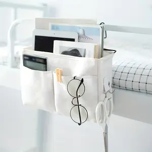 1pc Bedside Hanging Basket For Dorm, Bedside Storage Rack, Student Bunk Hanging Storage Rack, Dormitory Snack Storage Cloth Basket, Dormitory Artifact, Storage Hanging Bag Desk Storage Organization, Multifunctional Hanging Bag
