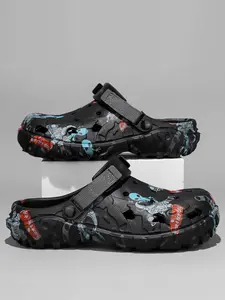 Men's Casual Geometric Pattern Slides, Lightweight Breathable Comfortable Outdoor Slippers, Sports Slippers, Non-slip Soft Slippers for Indoor & Outdoor Wear, Boy