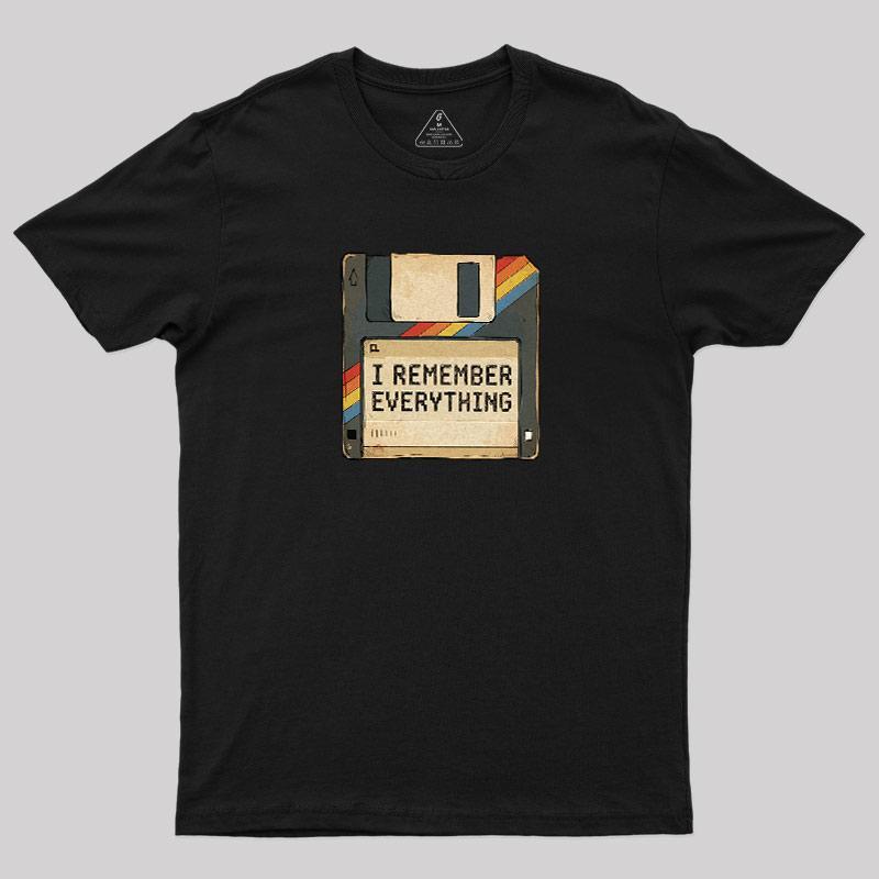 Men's Crew Neck Short-Sleeve T-Shirt - Bold 'I Remember Everything' Print Memory Tee, Normal Type Menswear Casual Streetwear All-Seasons Top, Sohochic