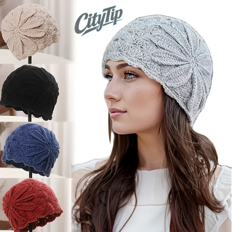1PC Women’s Hollow Beanie Hat with Lace Trim, Lightweight Stretch Winter Beanie, Cute Feminine Knit Cap for Women, Cozy Cold Weather Fashion Accessory, Soft Girl Coquette Y2K Aesthetic Hat for Birthday, Casual Daily Wear & Outdoor Use