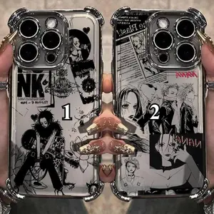 Anime Cool Nana Osaki Line Plating Case For iPhone 17 Air 16 15 14 13 12 11 Pro Max Plus  Anti Fall Airbag Cover