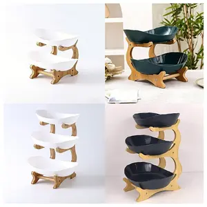 Multi-Layer Natural Bamboo Wood Stand, High Aesthetic Value, Super Convenient Storage, Layered Display and Organization, Display Holder