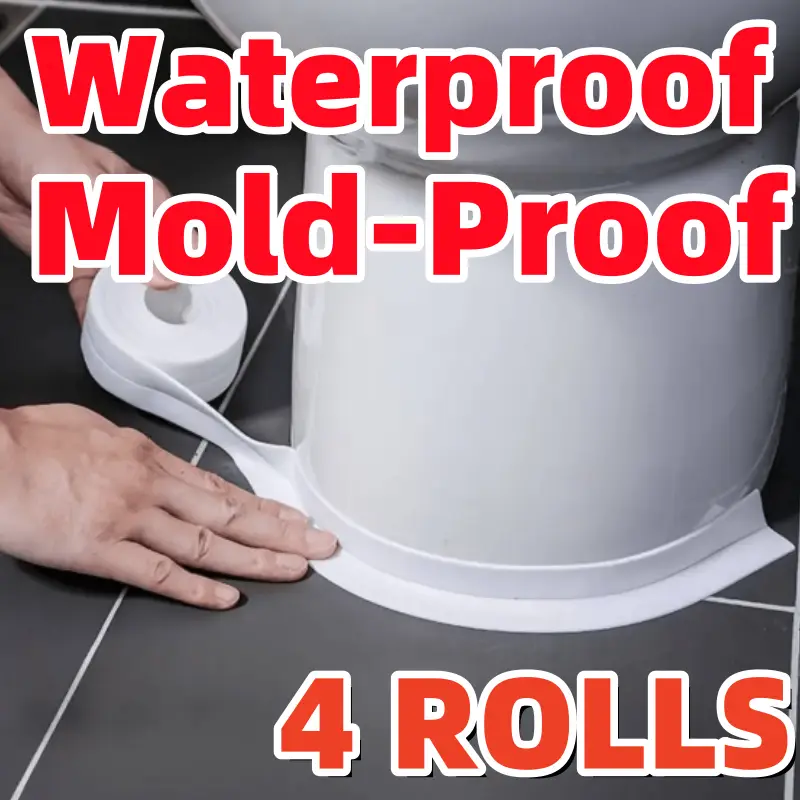 4 ROLLS Quick-Install Waterproof Caulk Tape – Peel-and-Stick Sealant Strips for Toilets, Bathtubs, and Countertops | White & Durable, Caulk Tape, Seal