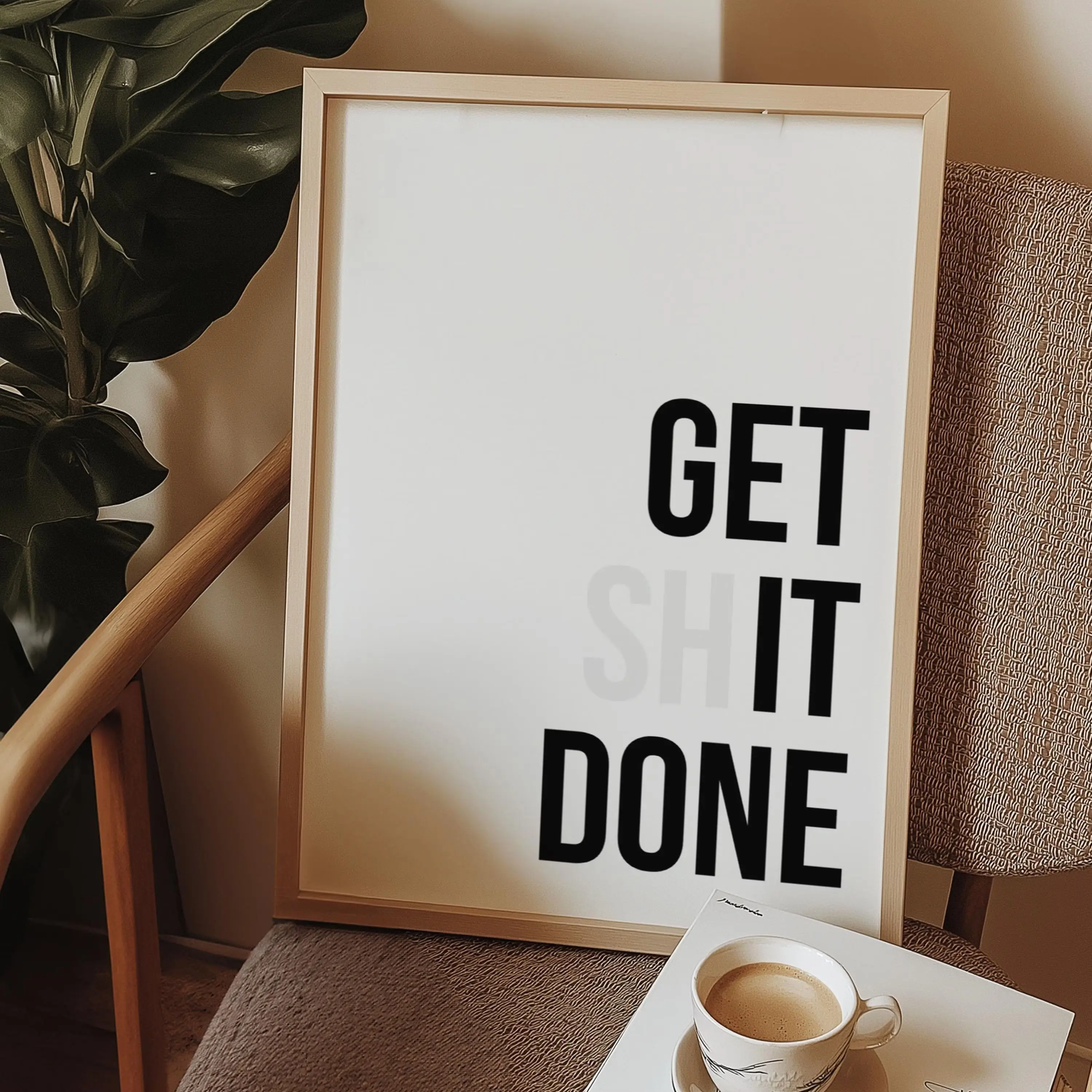 Get Shit Done - Motivational Office Art - Funny Wall Print - WFH decor - Typography Poster