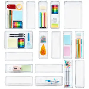 Lifewit Large Size Plastic Storage Bins Trays for Bedroom, Desk, Bathroom, Kitchen & Makeup Organization Boxes