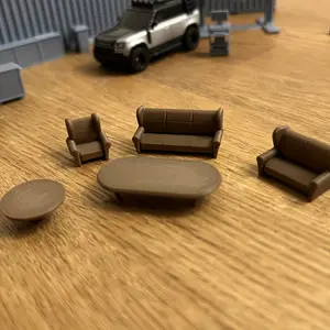 1Set1:64 Scale Vintage Sofa Model Display Set- Perspective Model, 1/64 Scale Realistic Scene Style Building Accessories, Enhanced Details, Scene Props for Enthusiasts, Mini Scene Decoration, Perfect Gift for Halloween and Christmas