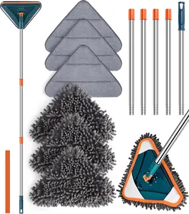 Long Handle 360° Rotatable Wall Mop, 85” Baseboard Cleaner for Walls, Dust, Ceiling Fans, Floors