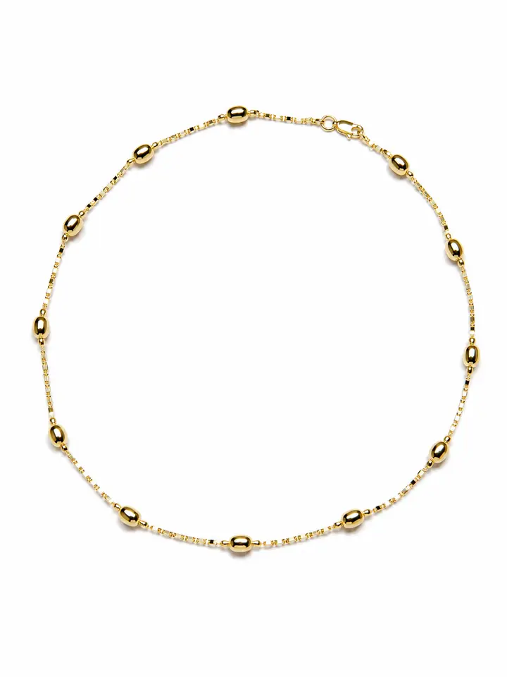 Soleil Dainty Beaded Chain Necklace