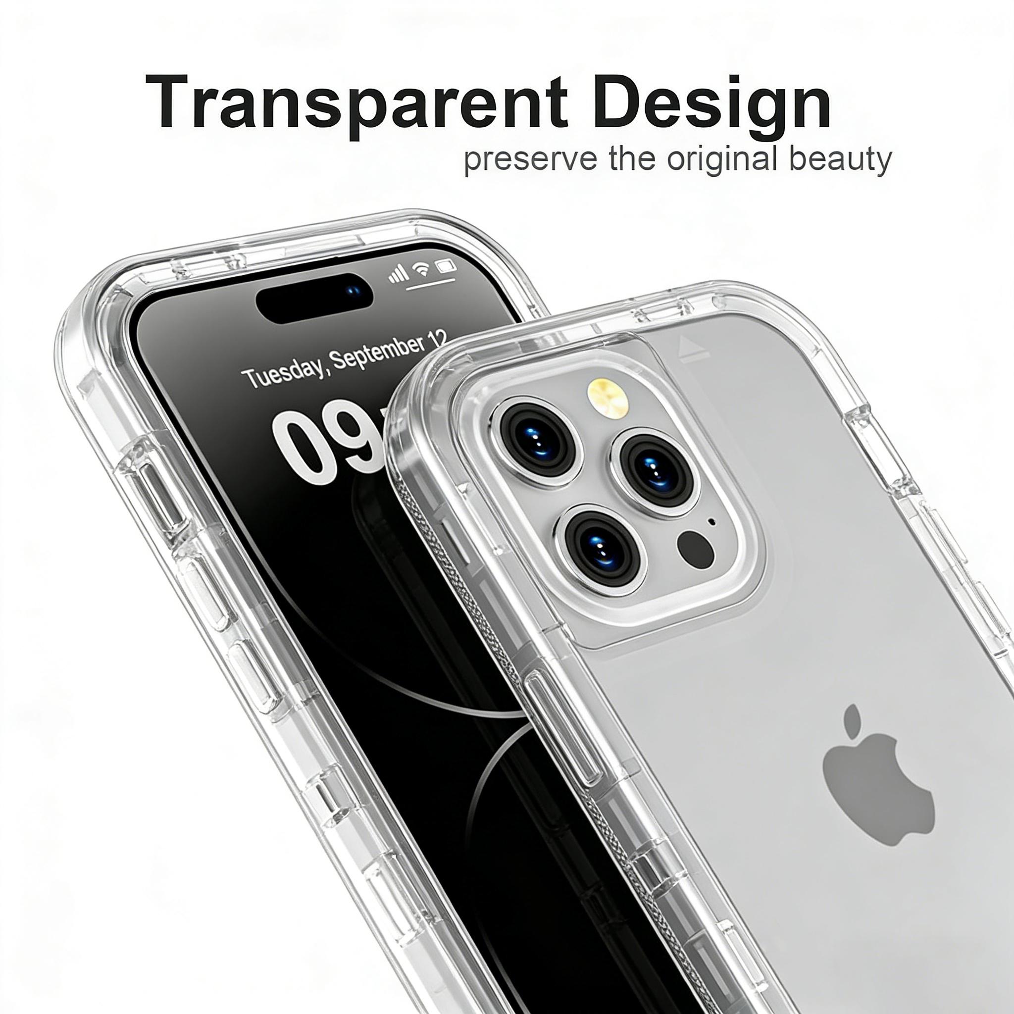 Clear Case for iPhone 17 16 15 14 13 12 11 X/XS Pro Max Plus, Military-Grade Shockproof Non-Yellowing Full Body Hard Protective Phone Cover Perfect Gift for Her/Him