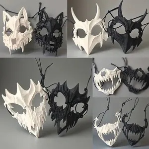 2 Piece Anime Cosplay Masks Set, & Halloween Easter Masks, Party Supplies, Plastic Material Unisex Costume Accessories