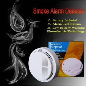 Smoke Alarm Detector Home Fire Safety Sensor Alert Battery Included